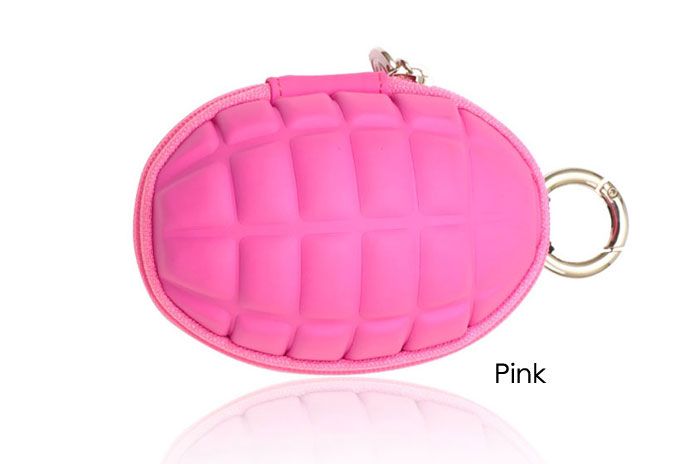 New Tough Rare Punk Grenade Shape coin wallet key purse  