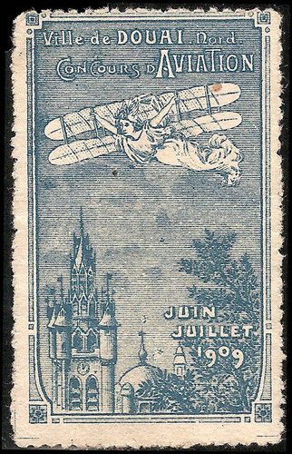 Blue France 1909 Douai Aviation Meeting Vignette  