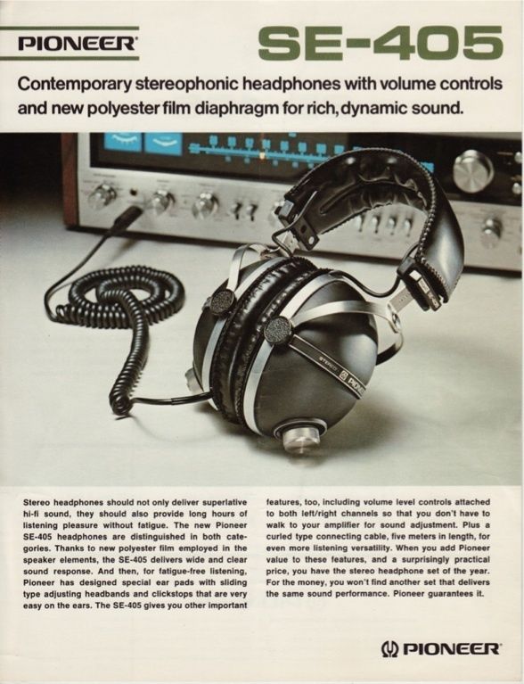 Pioneer Original SE 405 Headphone Brochure