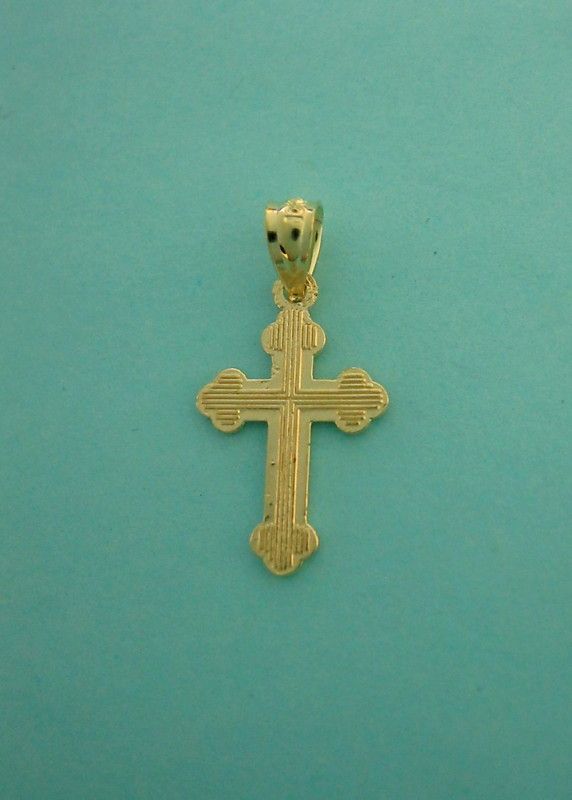 10K Solid Yellow Gold Baby Cross Charm Religious 3/4 Children,s Kids 