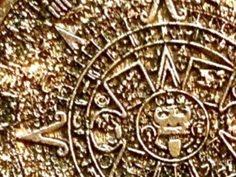 Ancient Mayan / Aztec Calender Coin, Metal  