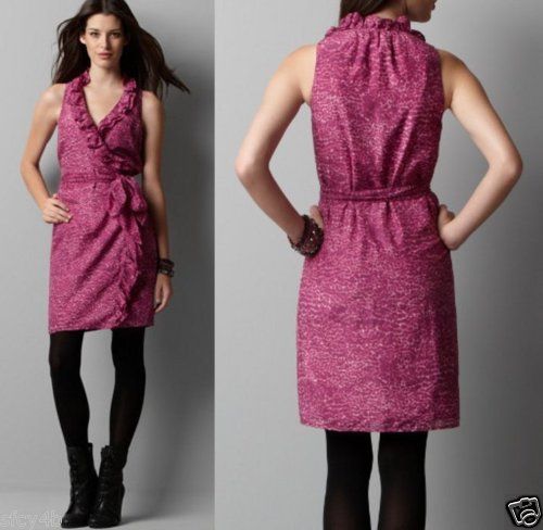 Ann Taylor LOFT Mini Animal Print Wrap Dress NWT 6,8,6P  
