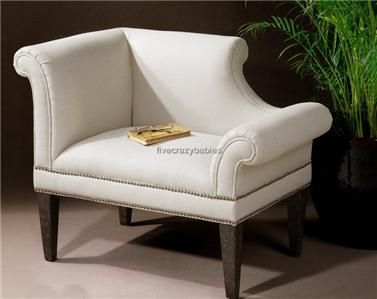  Sculpted Armchair Fainting Chair Regency White UltraLuxe Left Sofa