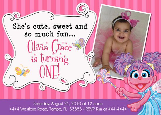 ABBY CADABBY, SESAME STREET, ELMO INVITATIONS (UPRINT)  