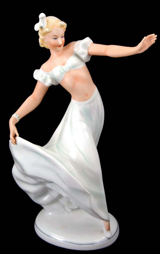   Wallendorf Porcelain 1202 Dancer Large German Germany Bavarian  