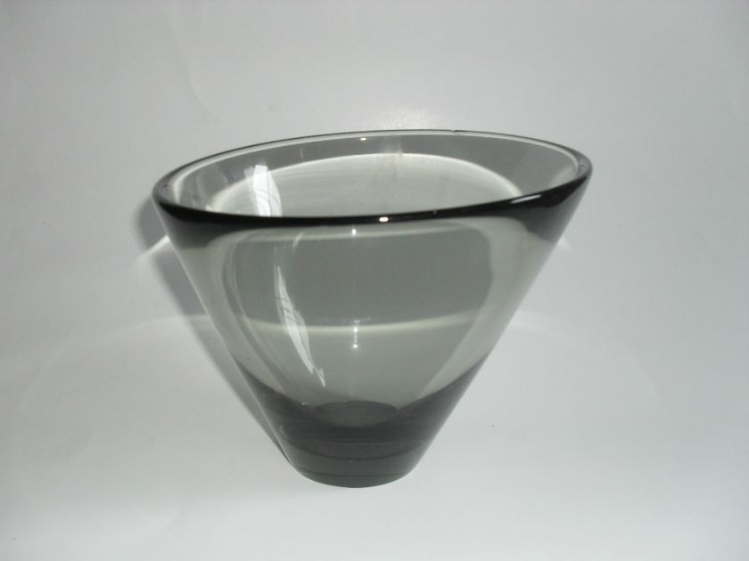 Holmegaard Per Lutkin Thule Smoke Art Glass Bowl 1962  