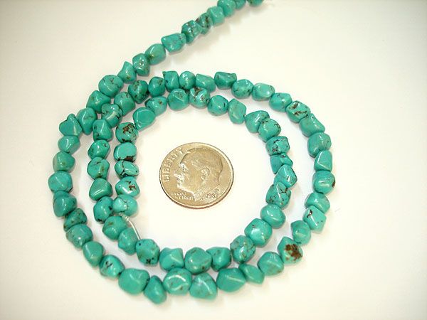 AAA Genuine Turquoise 5mm Round Nuggets Bead 75 Beads  