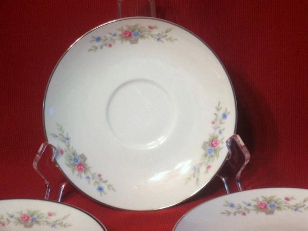 Fantasia Florenteen Pink Blue Flowers Basket Saucer 5  