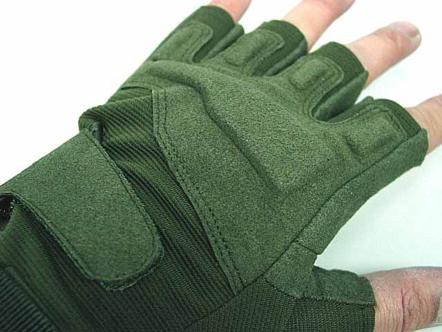 Special Operation Tac Half Finger Assault Gloves OD  