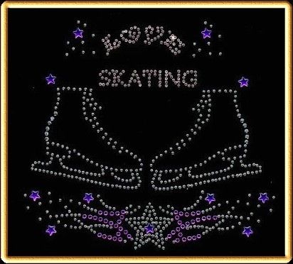 Rhinestuds Iron On Transfer Hotfix LOVE TO SKATE 132  