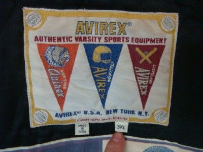 VINTAGE AVIREX WOOL/LEATHER VARSITY JACKET SZ 3XL  