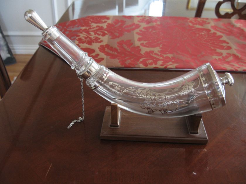 BACCARAT CRYSTAL BICENTENNIAL POWDER HORN .925 SILVER CAP, END CAP 