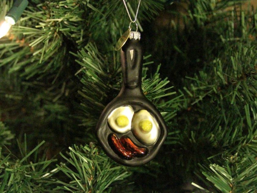 Cooking Frying Pan Christmas Ornament, Eggs & Bacon  