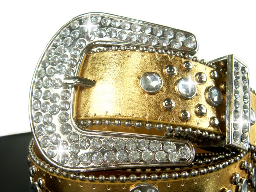 NEW WOMENS WESTERN BLING RHINSTNOE CRYSTAR CROSS BUCKLE LEATHER BELT 