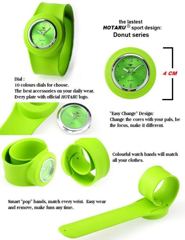   / Slap On Black Silicone Boys Girls Sport Wrist Quartz Watch  