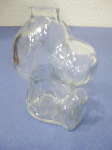 vtg Snoopy Dog Clear Glass Still Bank  