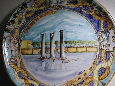 Italy Naples Pozzuoli Italian Pottery Wall Plate Ruins Macellum of 