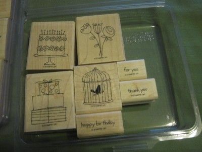   Up LOT 2 RUBBER STAMP SETS, LOVE YOU MUCH & HAPPY MOMENTS  
