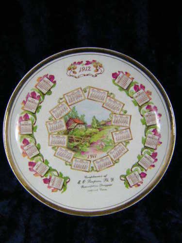 Advertising Druggist Calendar Plate 1911 1912 Rare  