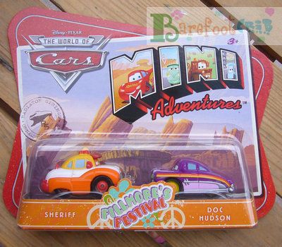   PIXAR CARS 2 SHERIFF & DOC HUDSON FIGURES RAREBEST COLLECTION