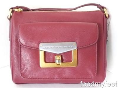 Marc by Marc Jacobs Bianca Pouchette Red Gold Shoulder Bag Handbag 