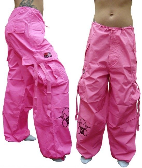 Pink Ghast Pants Club Raver Cargo Dance Team Hip Hop  