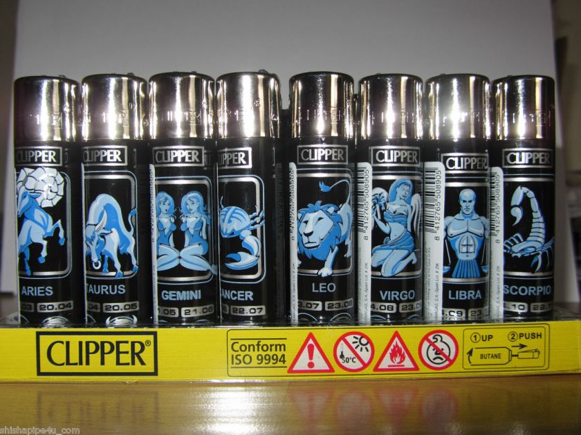 CLIPPER LIGHTERS STAR SIGN HOROSCOPE ZODIAC SIGN GAS REFILLABLE 