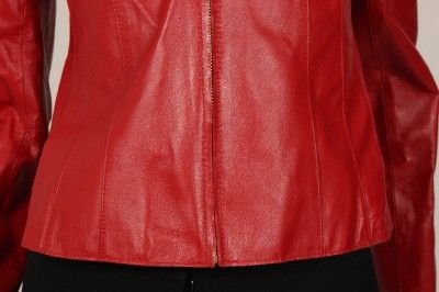 NEW JONES NEW YORK AMERICANA RED LEATHER JACKET S $329  