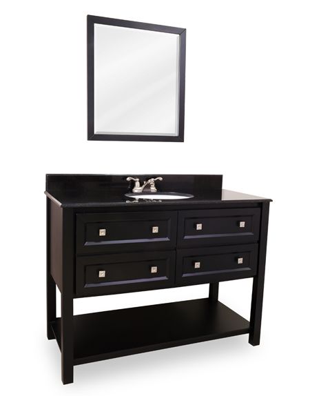 48 Alder Black Bathroom Vanity Preassembled Top & Bowl  