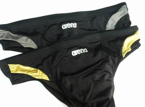 Arena Low Cut Swim Brief Trunk BLACK GOLD/SLV 32 34 36  