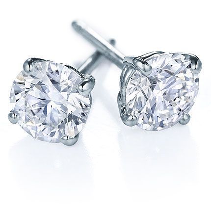 7ct created brilliant diamond 18k White GP studs  