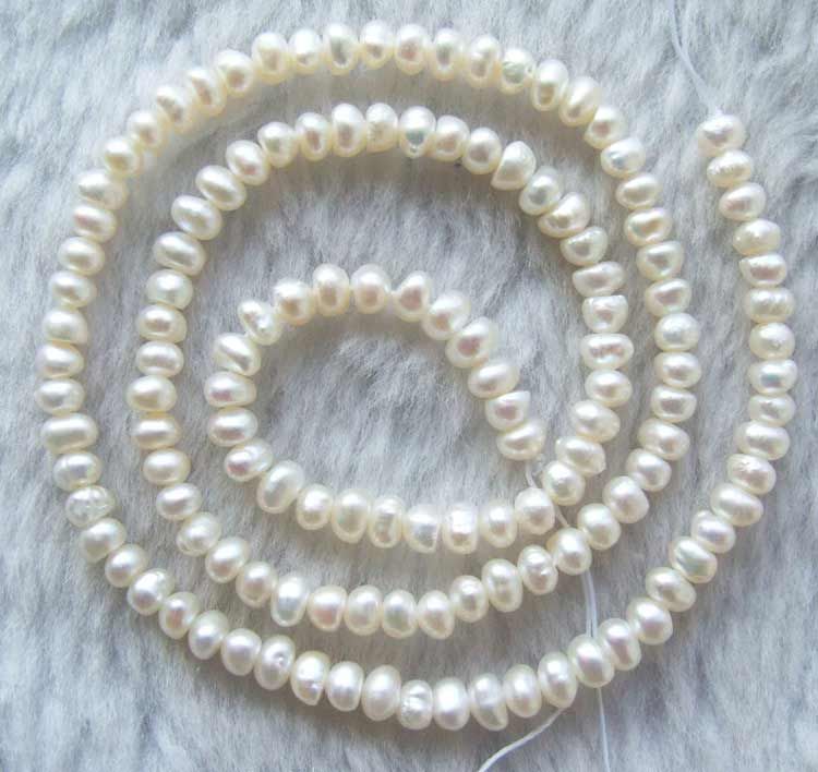 summarize white freshwater pearl rondelle beads 3x4mm 15 s n ph5680 