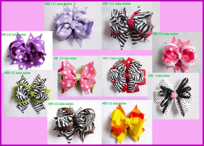 10 baby girl boutique hair bows 10 crochet headbands  