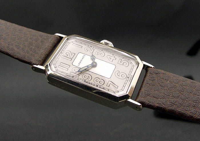 RARE 1924 LONGINES 9.47 17J 3ADJ MEN ART DECO SWISS 14K WHITE GF ALL 