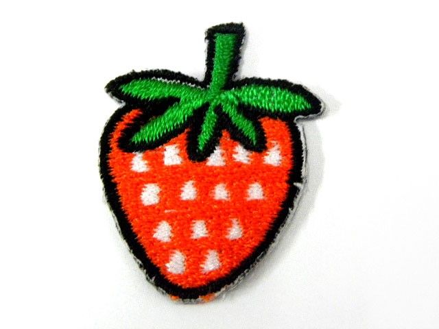 FRUIT STRAWBERRY IRON ON PATCH EMBROIDERED I390  