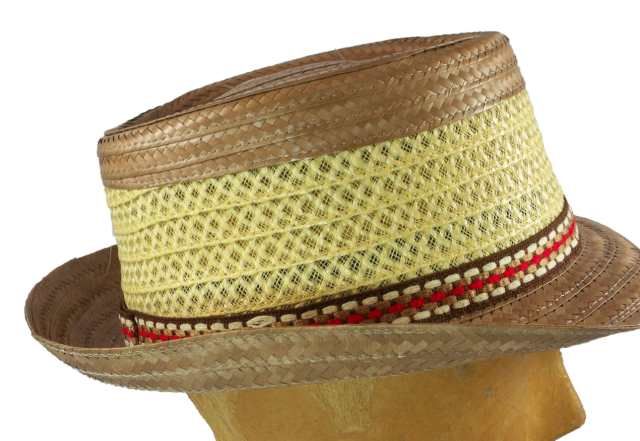 Mens Straw Fedora 7 1/2 Vintage 1950s  