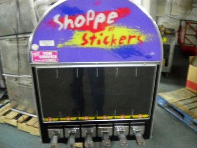 SUGAR LOAF SHOPPE OF STICKERS 6 SLOT VENDING MACHINE  