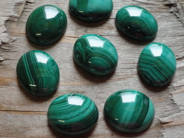 Cabochon Gemstone Malachite 10x12mm (Pk 8)  