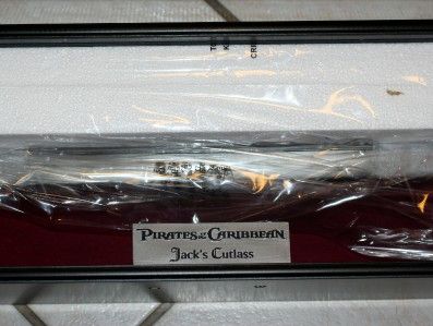 PIRATES of the CARIBBEAN Jack Sparrow CUTLASS SWORD in SHADOW BOX 