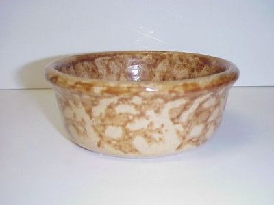 SPONGEWARE BROWN ROCKINGHAM YELLOWWARE BOWL  