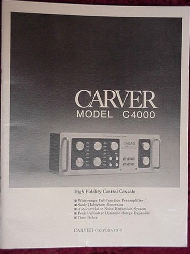 CARVER Model C 4000 PREAMPLIFIER OWNER MANUAL 40 pages  