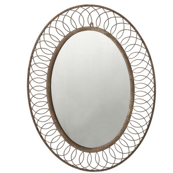 Open Wire COTTAGE CHIC Oval WALL MIRROR 34H Vintage Style NEW  