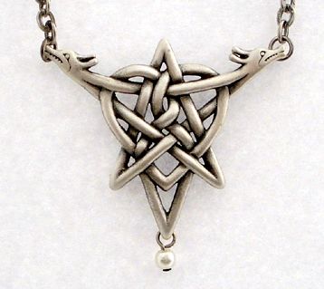 DRAGON KNOT CELTIC NECKLACE/PENDANT.PEWTER JEWELRY  