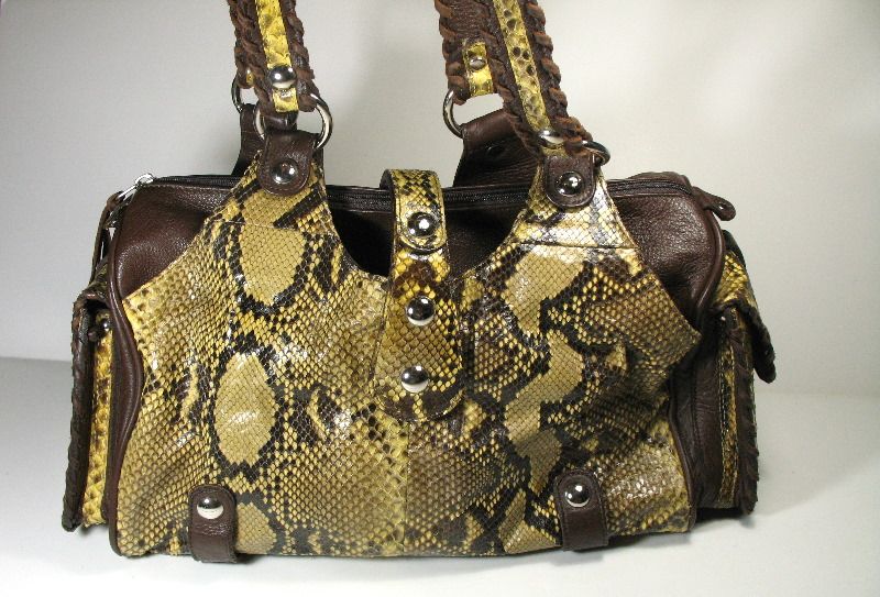 SHARIF GENUINE SNAKESKIN HANDBAG  