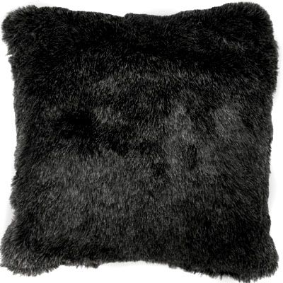 CF36 BLACK GR LONG FAUX FUR PILLOW CUSHION COVER*CUSTOM  