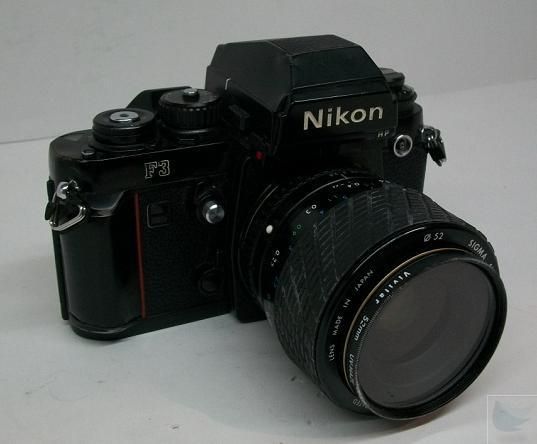 Nikon F3 HP 35mm SLR Film Camera w/ Sigma Macro 50mm 128 Lens  