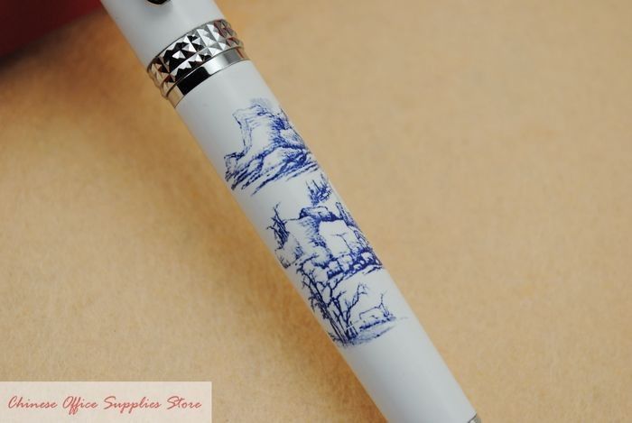 Wing Sung 01 Blue&White Porcelain Painting Fountain Pen  