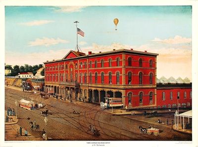 WM H. SCHENCK Vintage Mid Century Print THIRD AVENUE RAILROAD DEPOT 