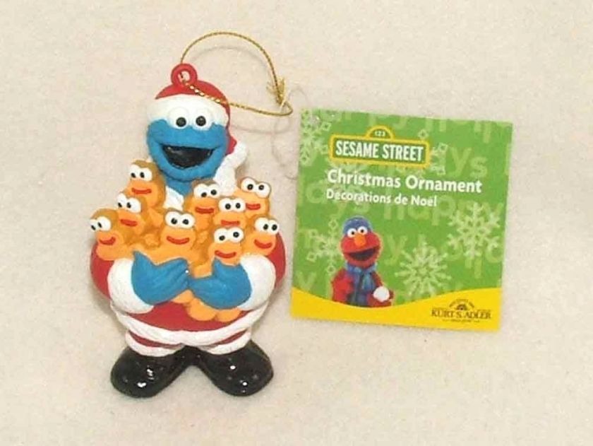 Sesame Street Santa Cookie Monster Ornament from Kurt Adler NEW 