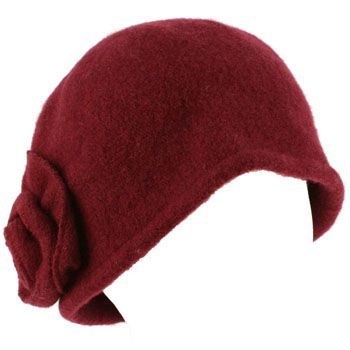   Cloche Crushable Foldable Bucket Flower Church Hat Cap Wine ML  